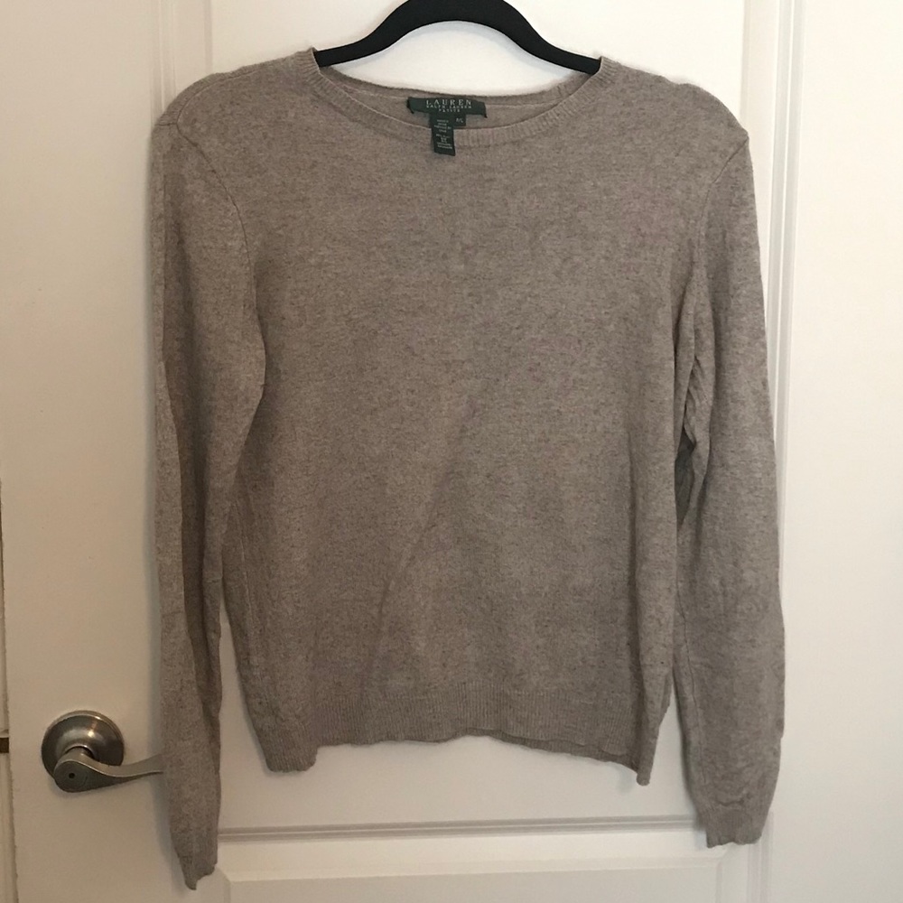Lauren Ralph Lauren Gray Cashmere Sweater, P/L